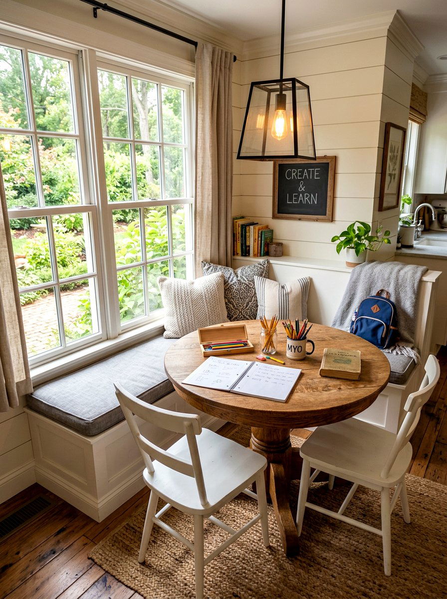 Breakfast Nook Study Area - 30 homework station kitchen ideas