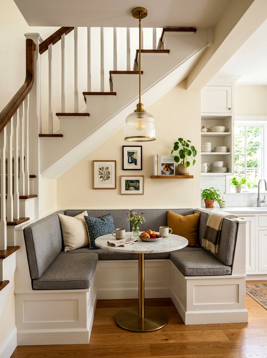 Breakfast Nook Under Stairs - 30 cozy nook under stairs ideas