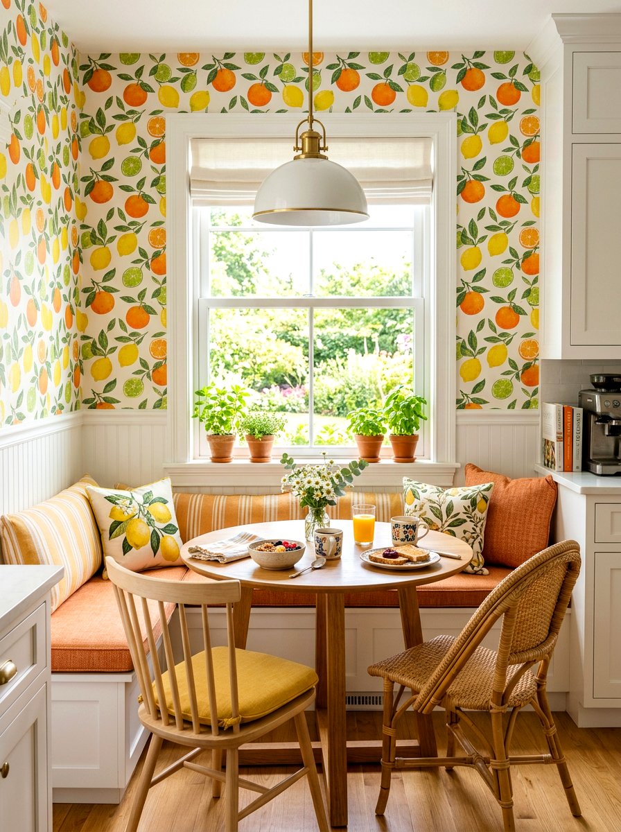 Breakfast Nook Wallpaper - 30 removable wallpaper room ideas