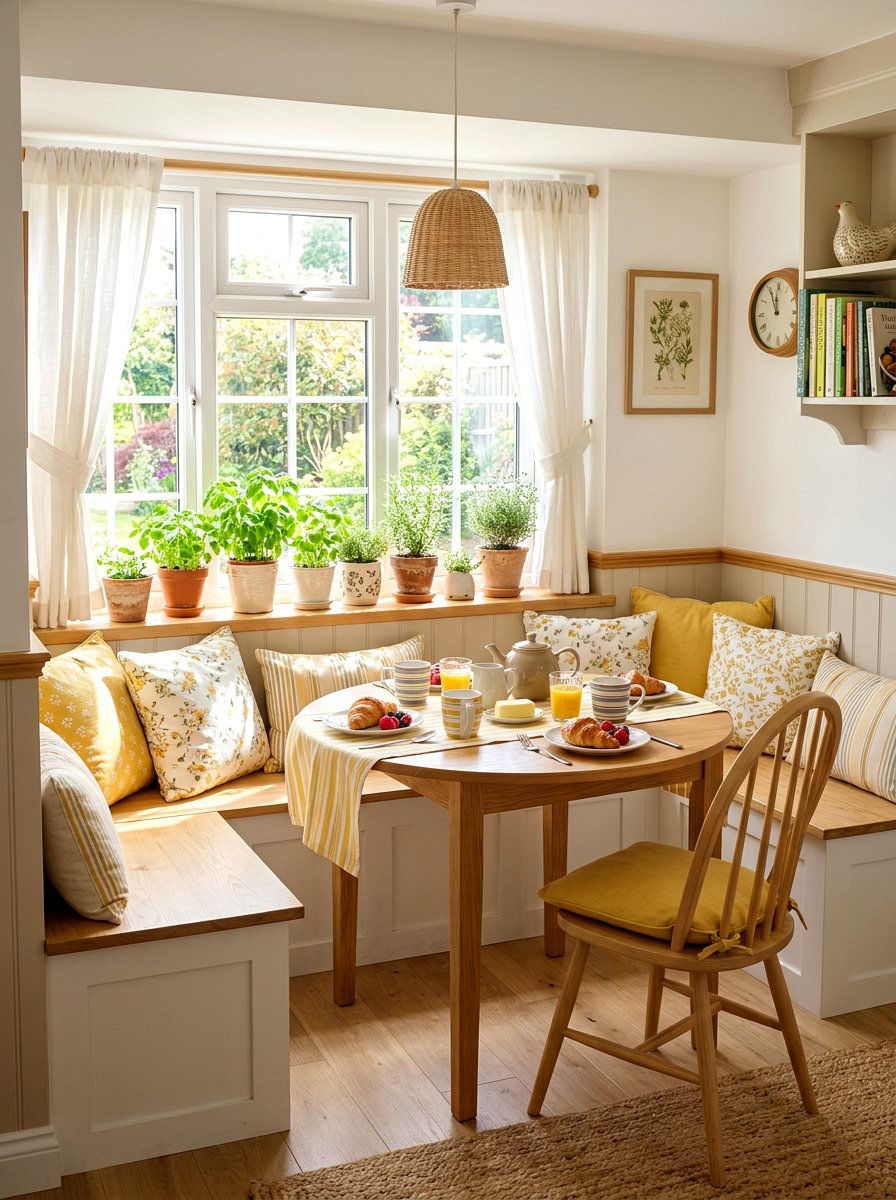 Breakfast Nook With Window Herb Garden - 30 clean air room ideas