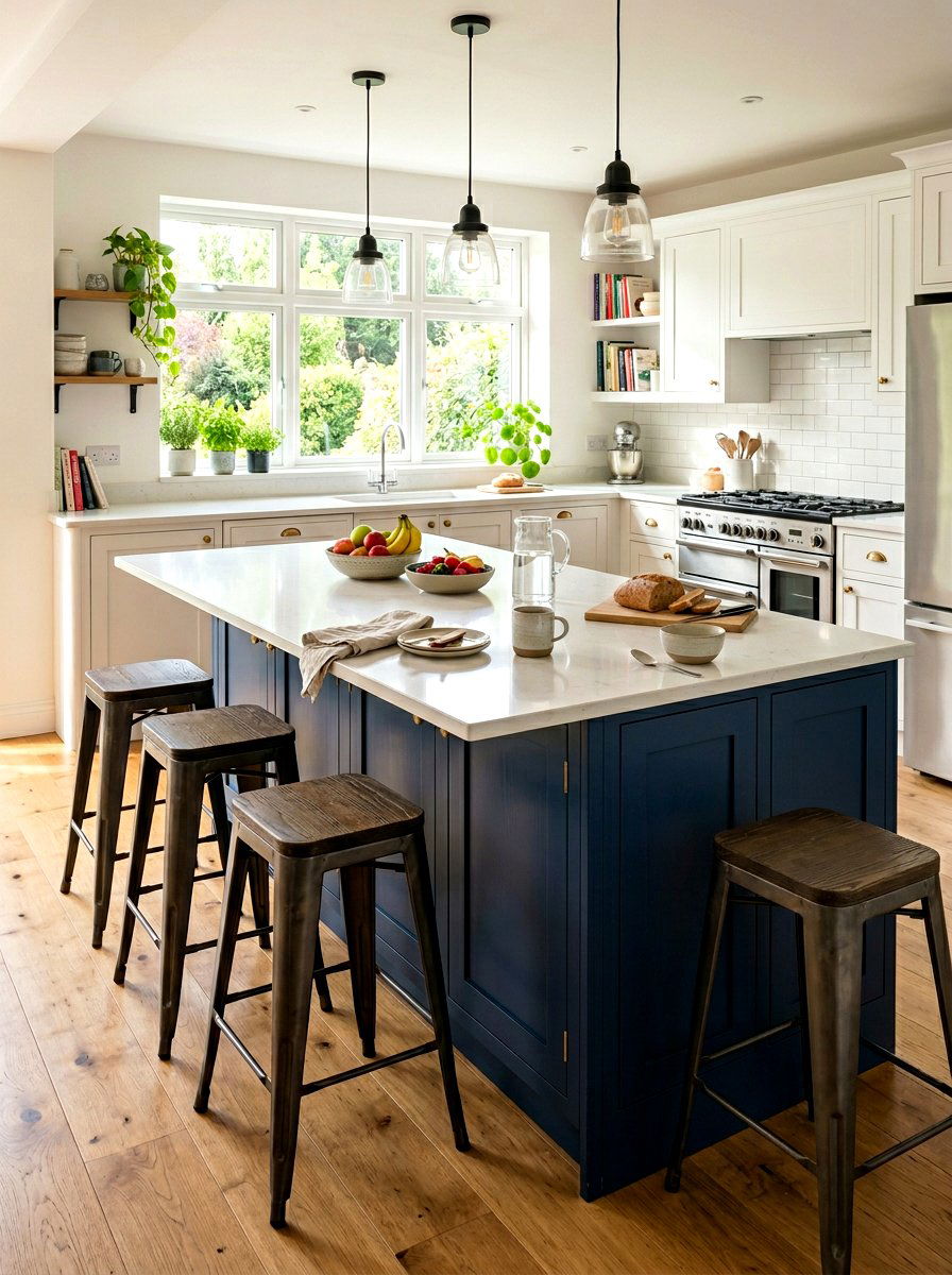 Breakfast bar kitchen island - 30 double island kitchen ideas
