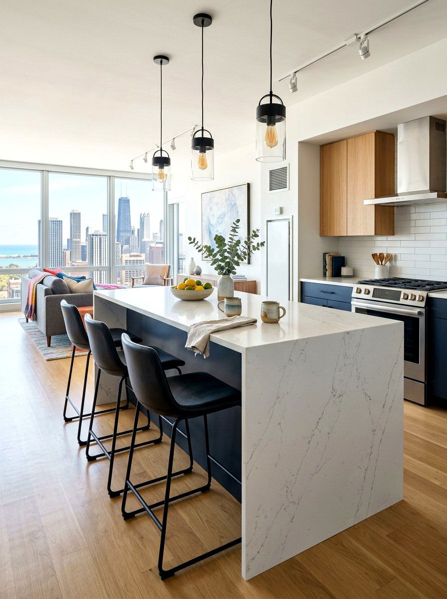 Breakfast bar setup - 30 condo kitchen ideas