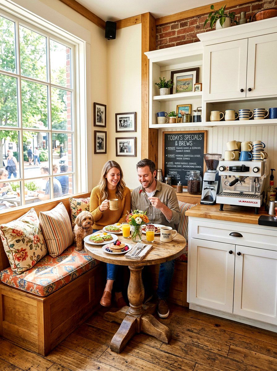 Breakfast cafe nook - 30 home cafe kitchen ideas