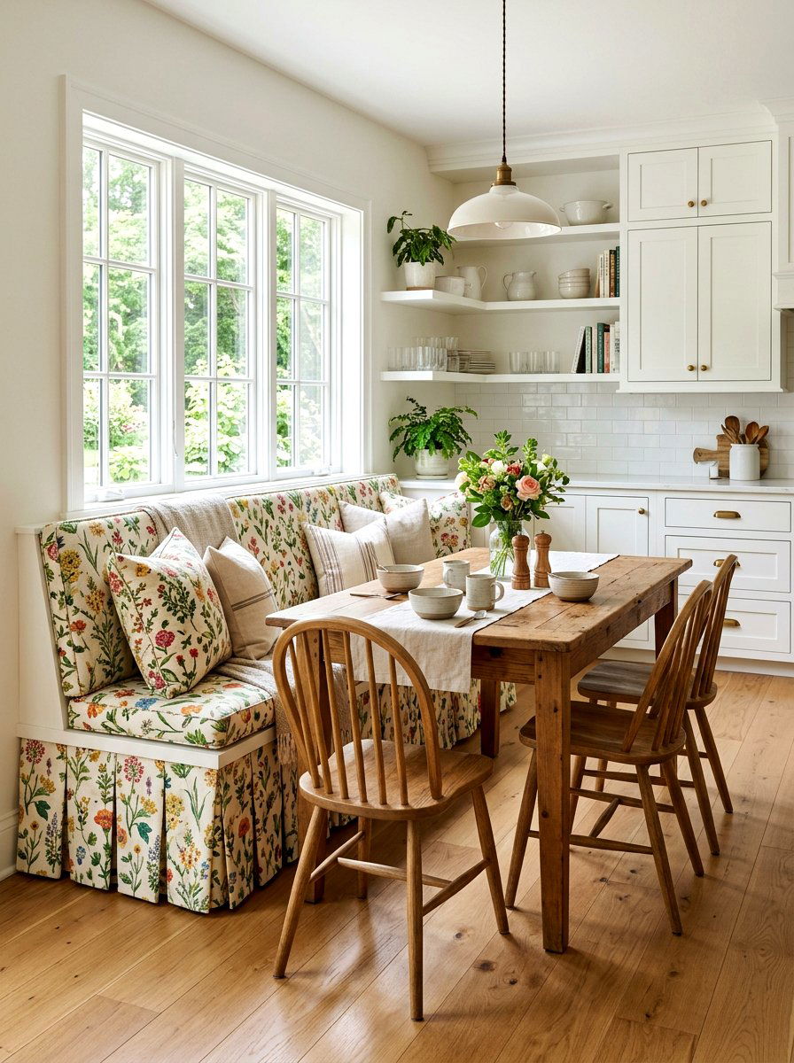 Breakfast nook bench base - 30 box pleat furniture ideas