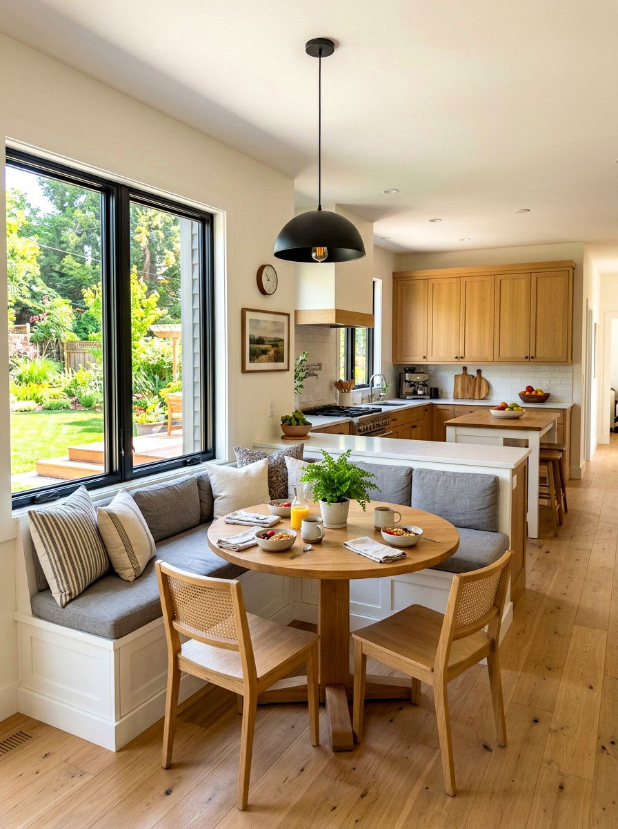 Breakfast nook corner - 30 zoned open concept ideas