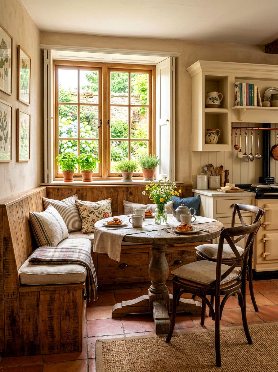 Breakfast nook kitchen - 30 rustic European kitchen ideas