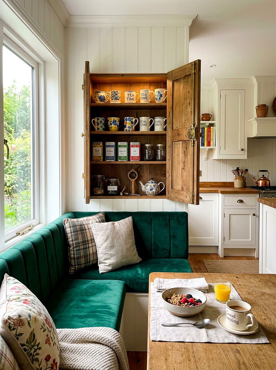 Breakfast nook tea cupboard - 30 hidden tea pantry ideas