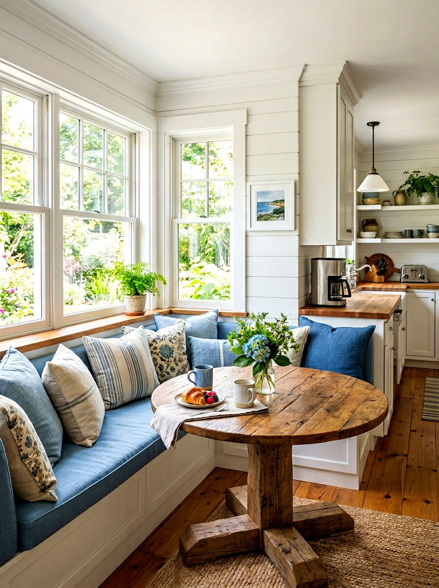 Breakfast nook with banquette - 30 French country kitchen ideas