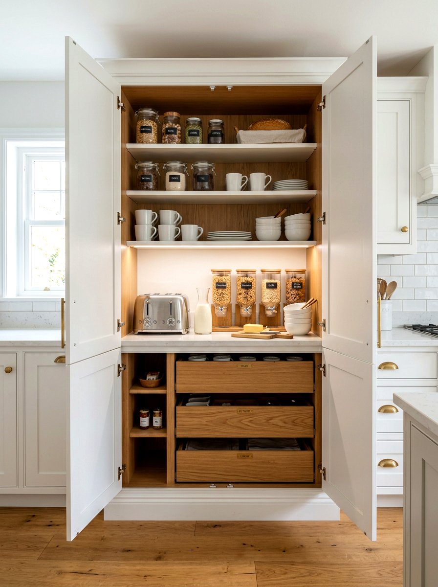 Breakfast pantry cabinet - 30 hidden prep kitchen ideas