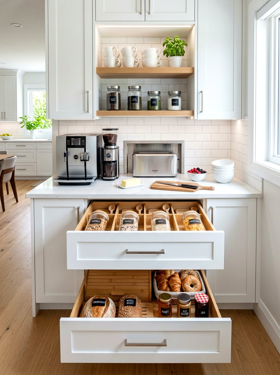 Breakfast station pantry - 30 back kitchen pantry ideas