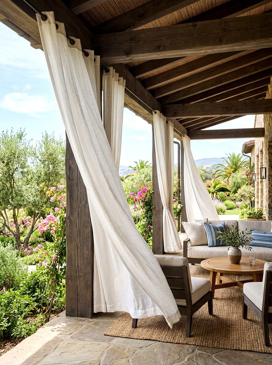Breezeway Privacy Curtains - 30 breezeway decor ideas