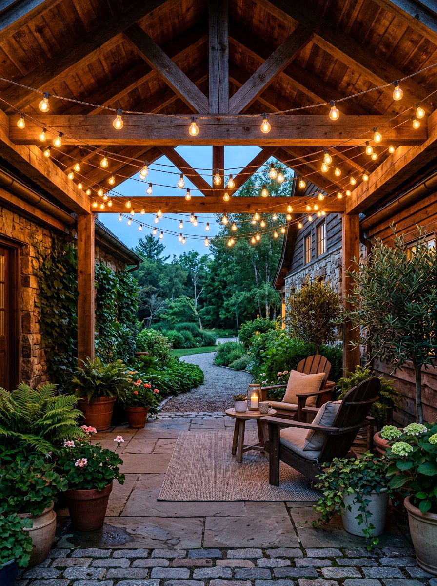 Breezeway String Lights - 30 breezeway decor ideas