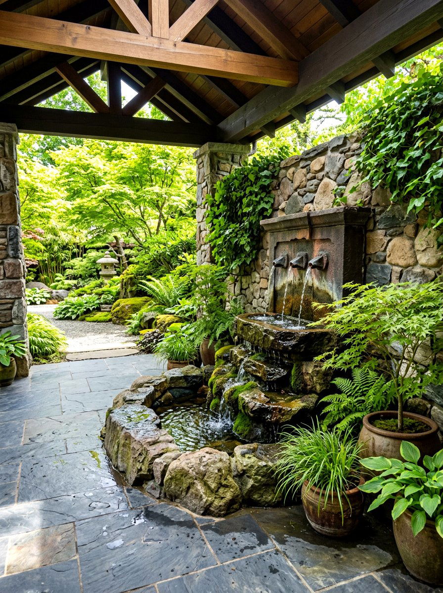 Breezeway Water Feature - 30 breezeway decor ideas