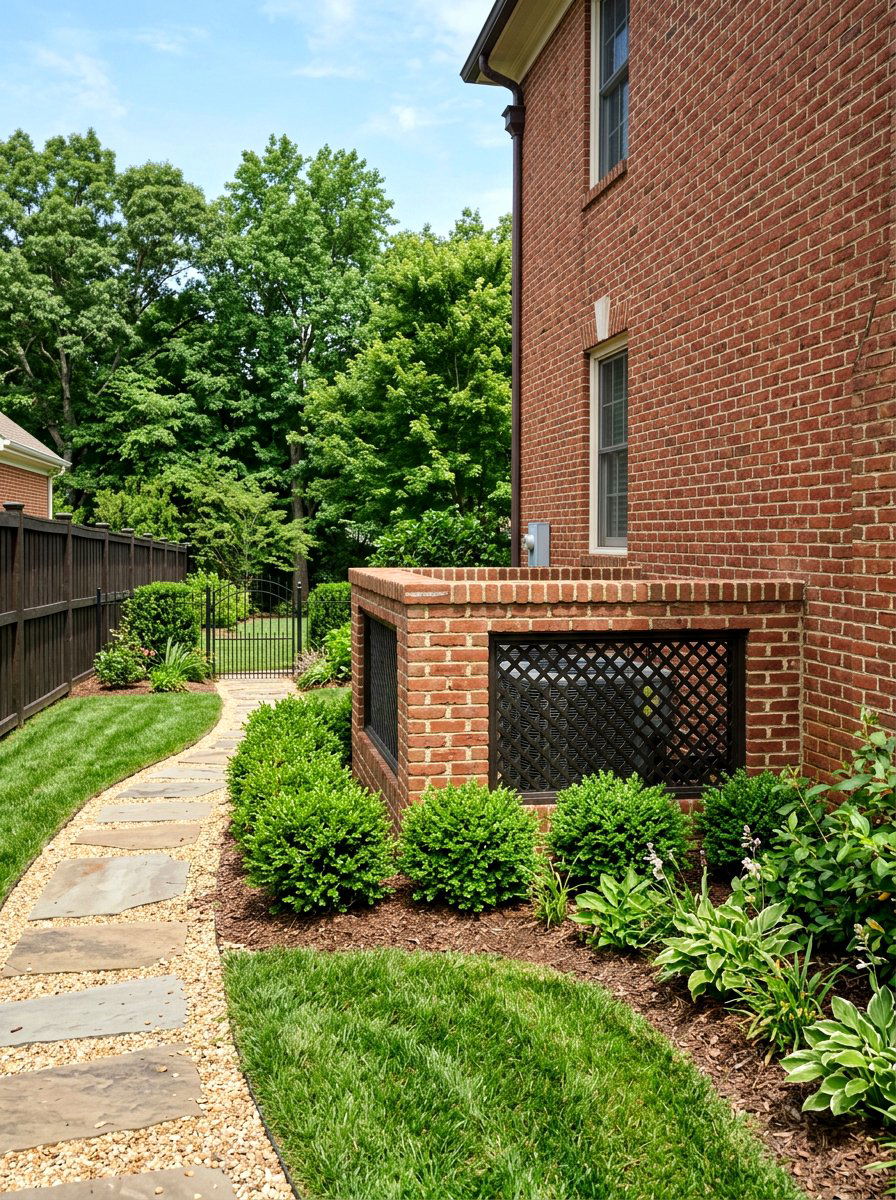 Brick AC Enclosure - 30 air conditioner screen ideas
