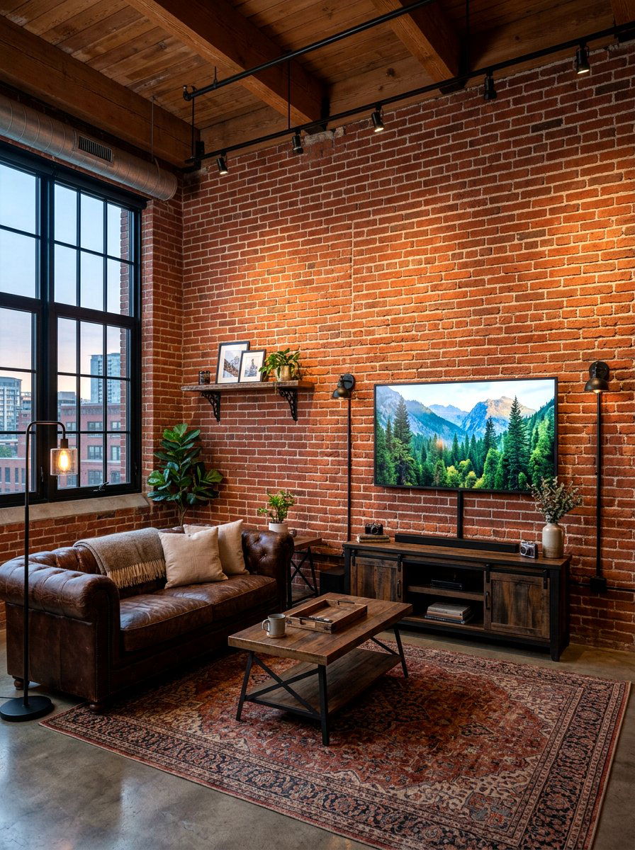 Brick Accent Wall - 30 tv wall ideas