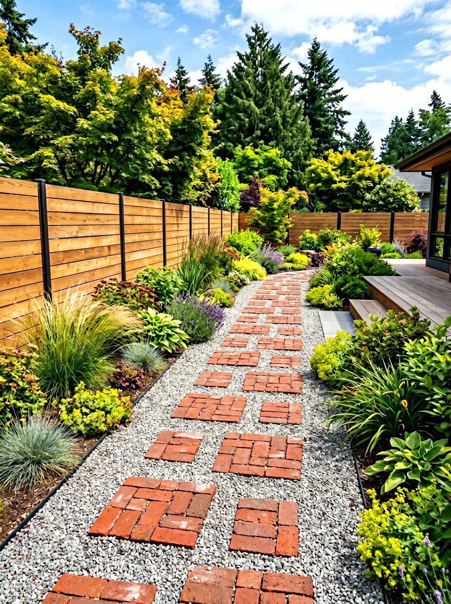 Brick And Gravel Path - 30 brick walkway ideas