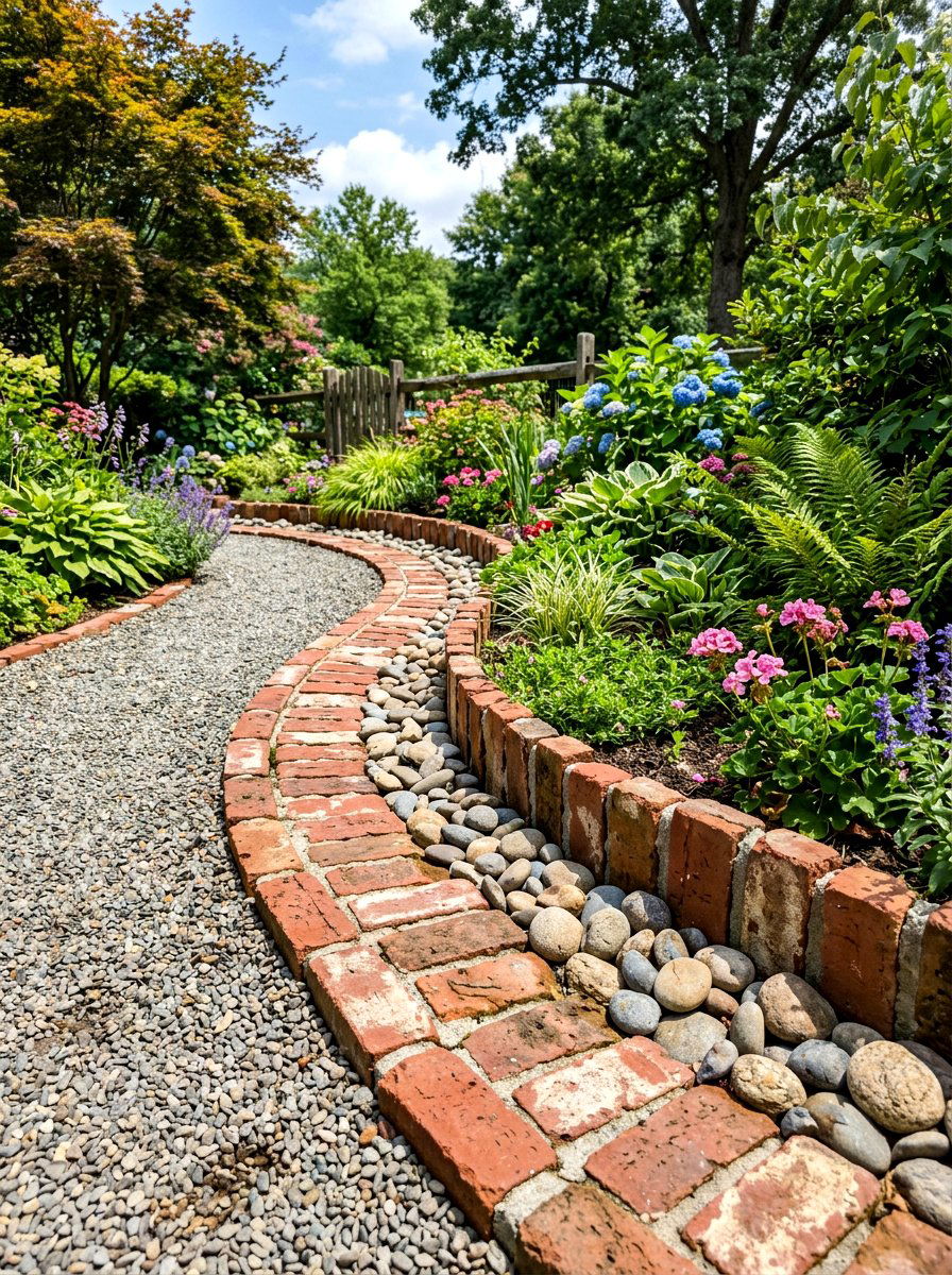 Brick And Stone - 30 brick garden edging ideas