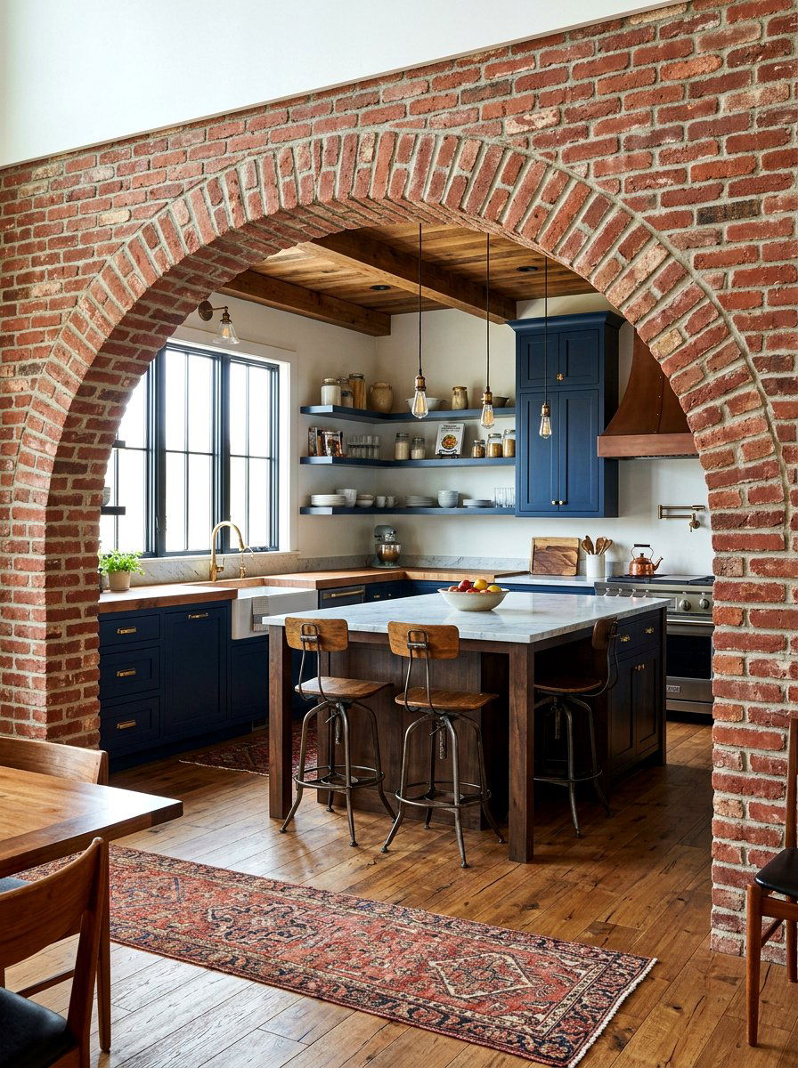 Brick Arched Kitchen Entrance - 30 arched doorway ideas