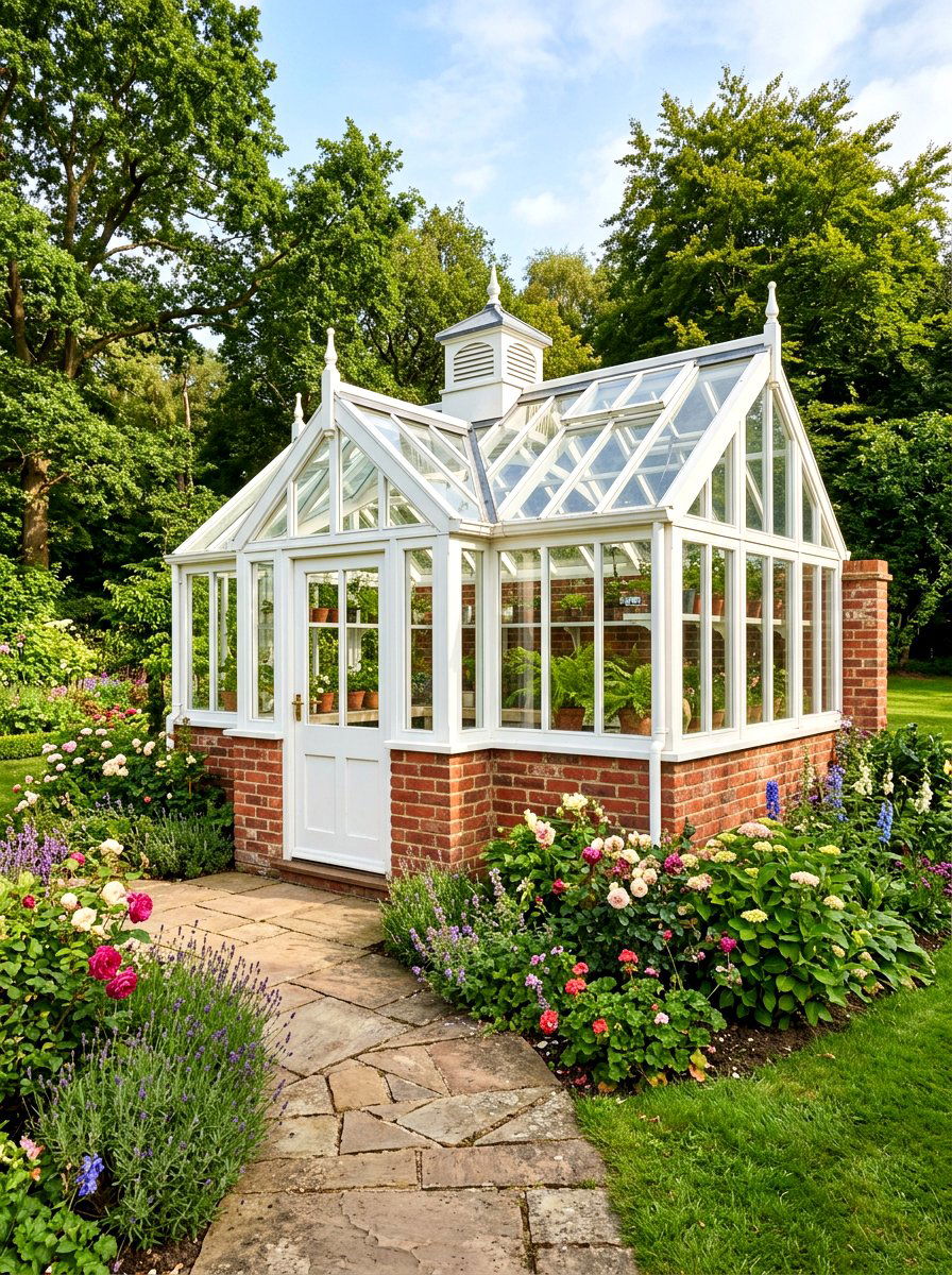 Brick Base Greenhouse - 30 greenhouse ideas