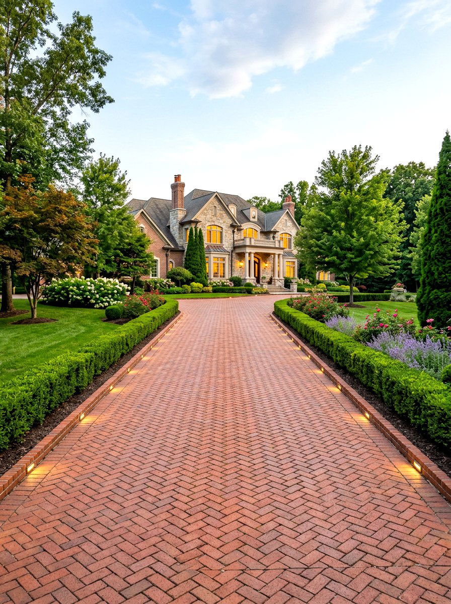 Brick Border Lighting - 30 pathway lighting ideas