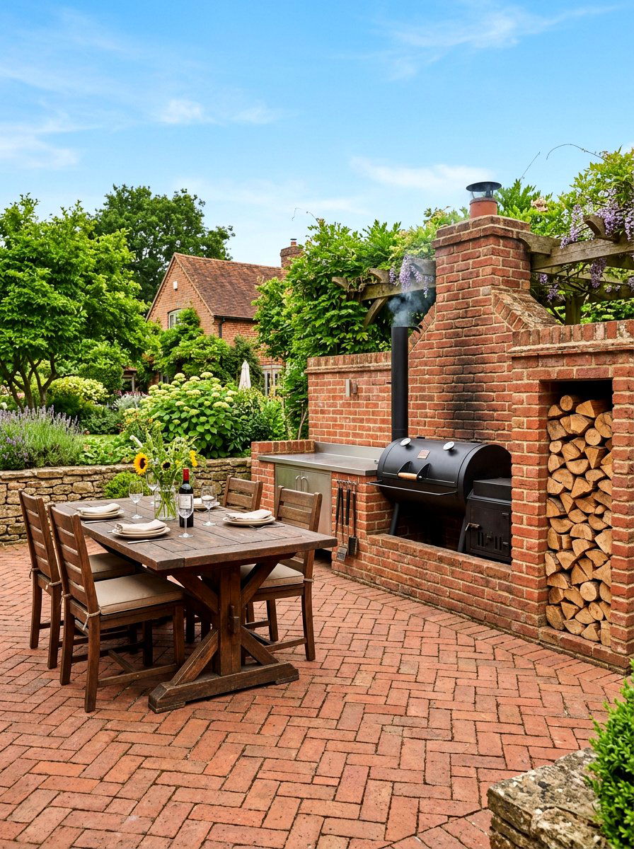 Brick Built In BBQ - 30 smoker station ideas