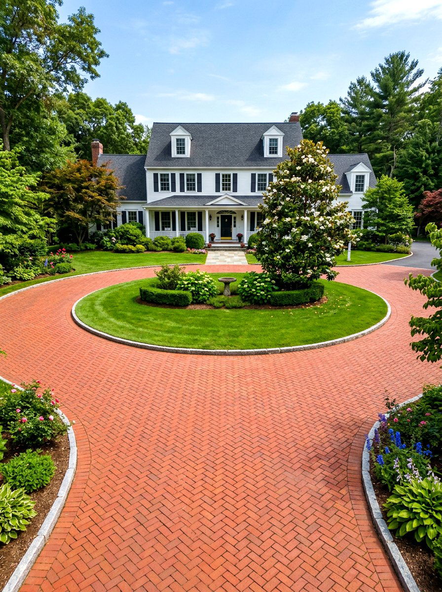 Brick Circular Driveway - 30 circular driveway ideas