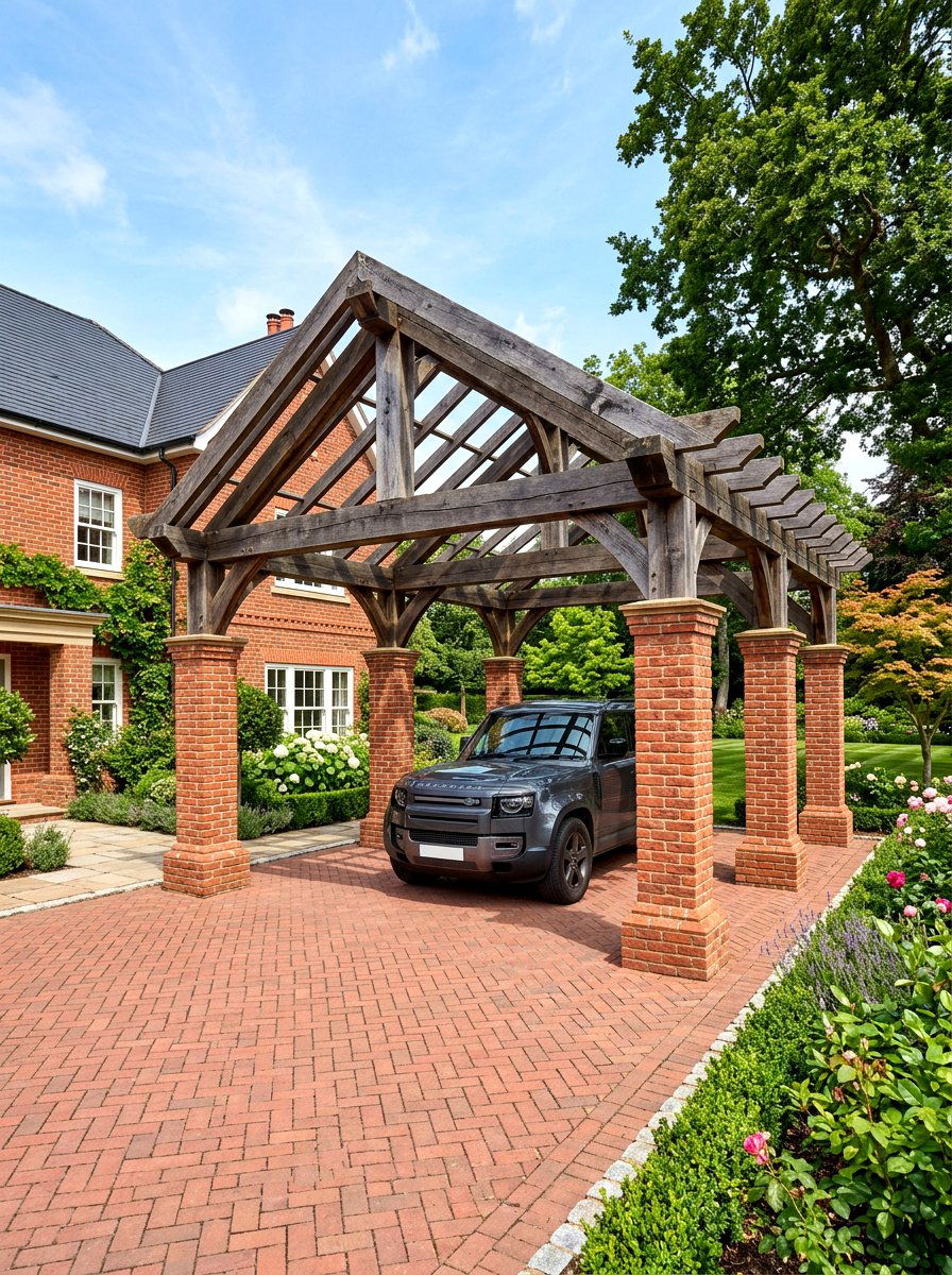 Brick Column Pergola Carport - 30 pergola carport ideas
