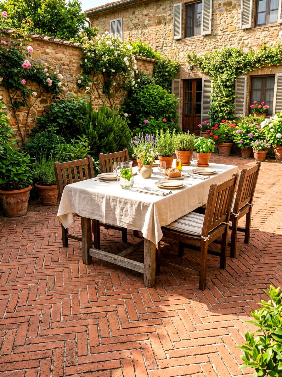 Brick Courtyard Flooring - 30 Tuscan courtyard ideas