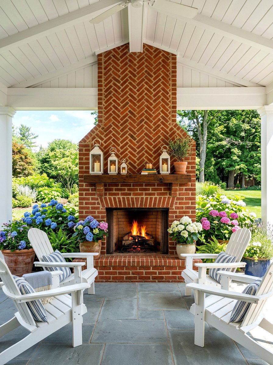 Brick Covered Patio Fireplace - 30 covered patio fireplace ideas