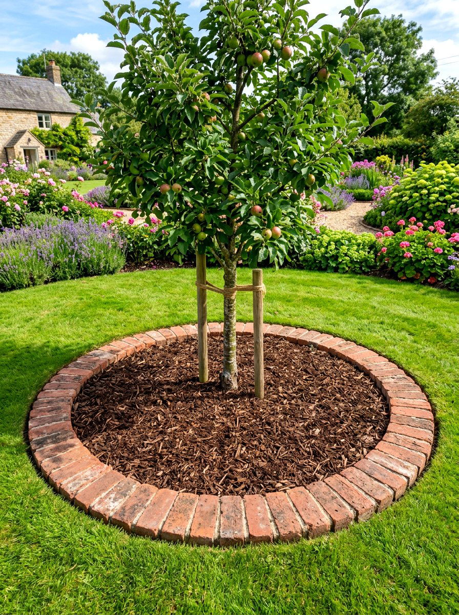 Brick Edging Around Apple Tree - 30 apple tree border ideas