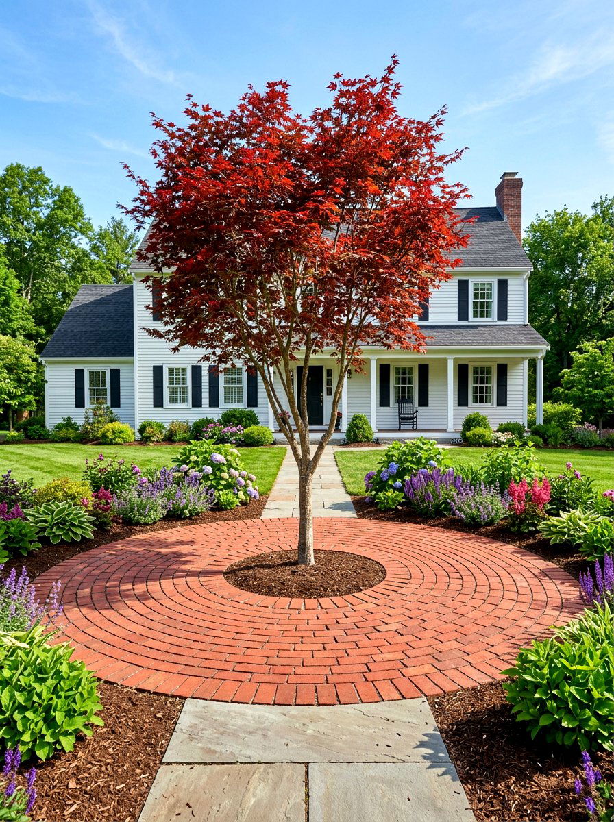 Brick Edging Surround - 30 tree border landscaping ideas