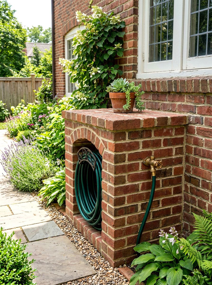 Brick Enclosure - 30 hose storage ideas