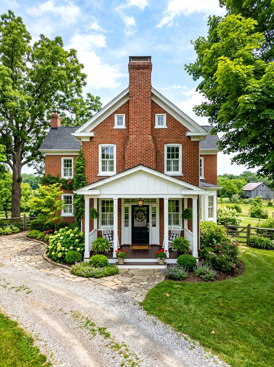 Brick Farmhouse Exterior - 30 country house exterior ideas