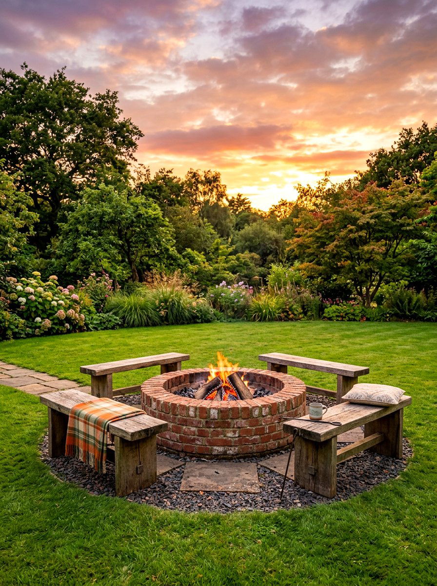 Brick Fire Pit - 30 cozy fire pit ideas
