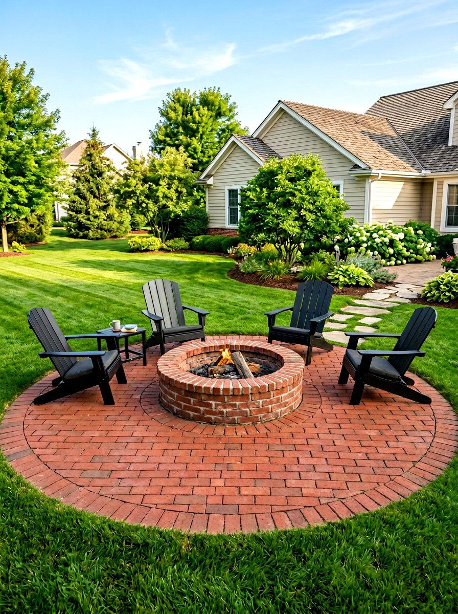 Brick Fire Pit Surround - 30 backyard retreat fire pit ideas