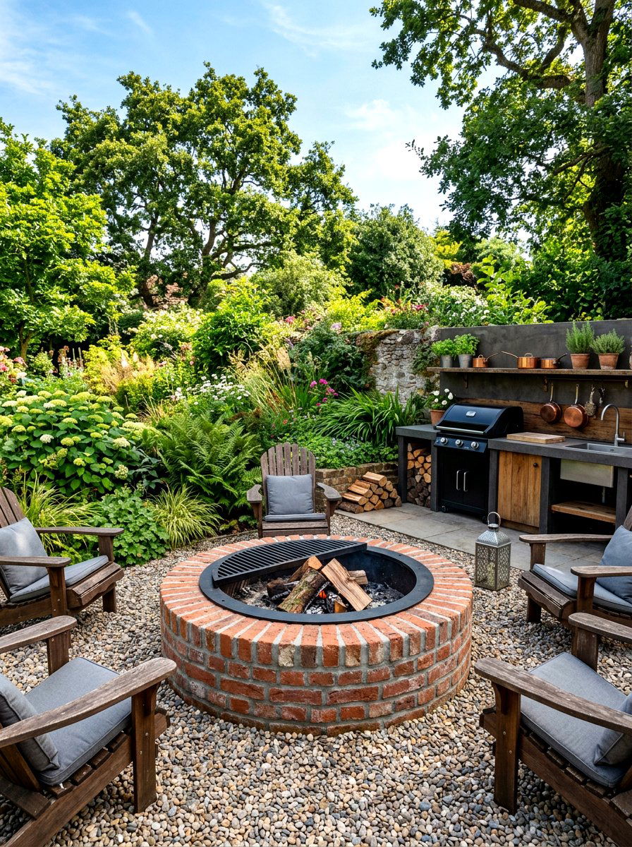 Brick Fire Pit With Metal Liner - 30 brick fire pit ideas