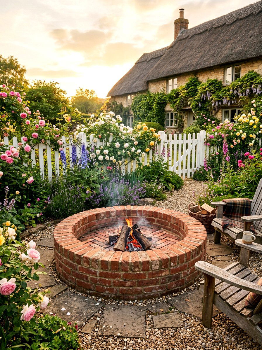 Brick Fire Pit - 30 backyard fire pit ideas