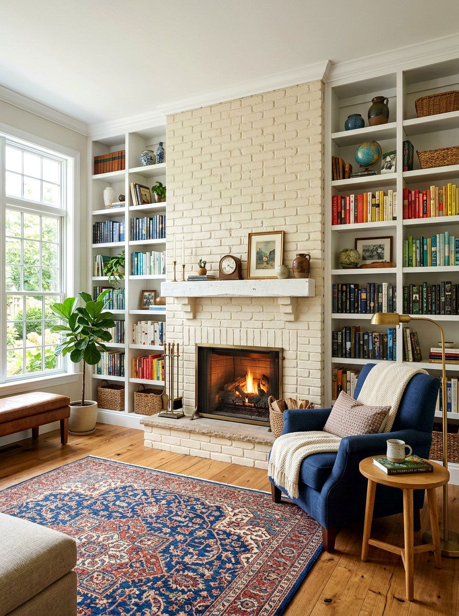 Brick Fireplace With Built In Shelves - 30 brick fireplace ideas