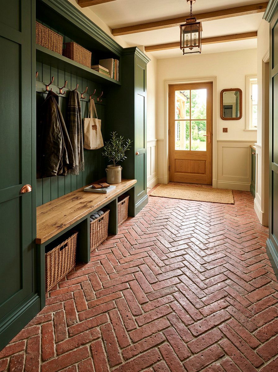 Brick Floor Mudroom - 30 mudroom ideas