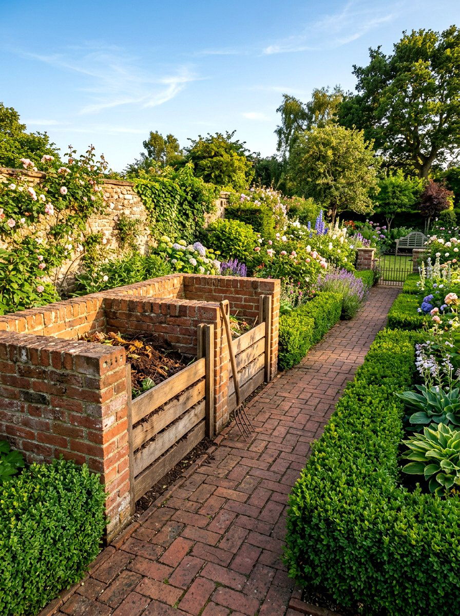 Brick Garden Compost Pit - 30 compost station ideas