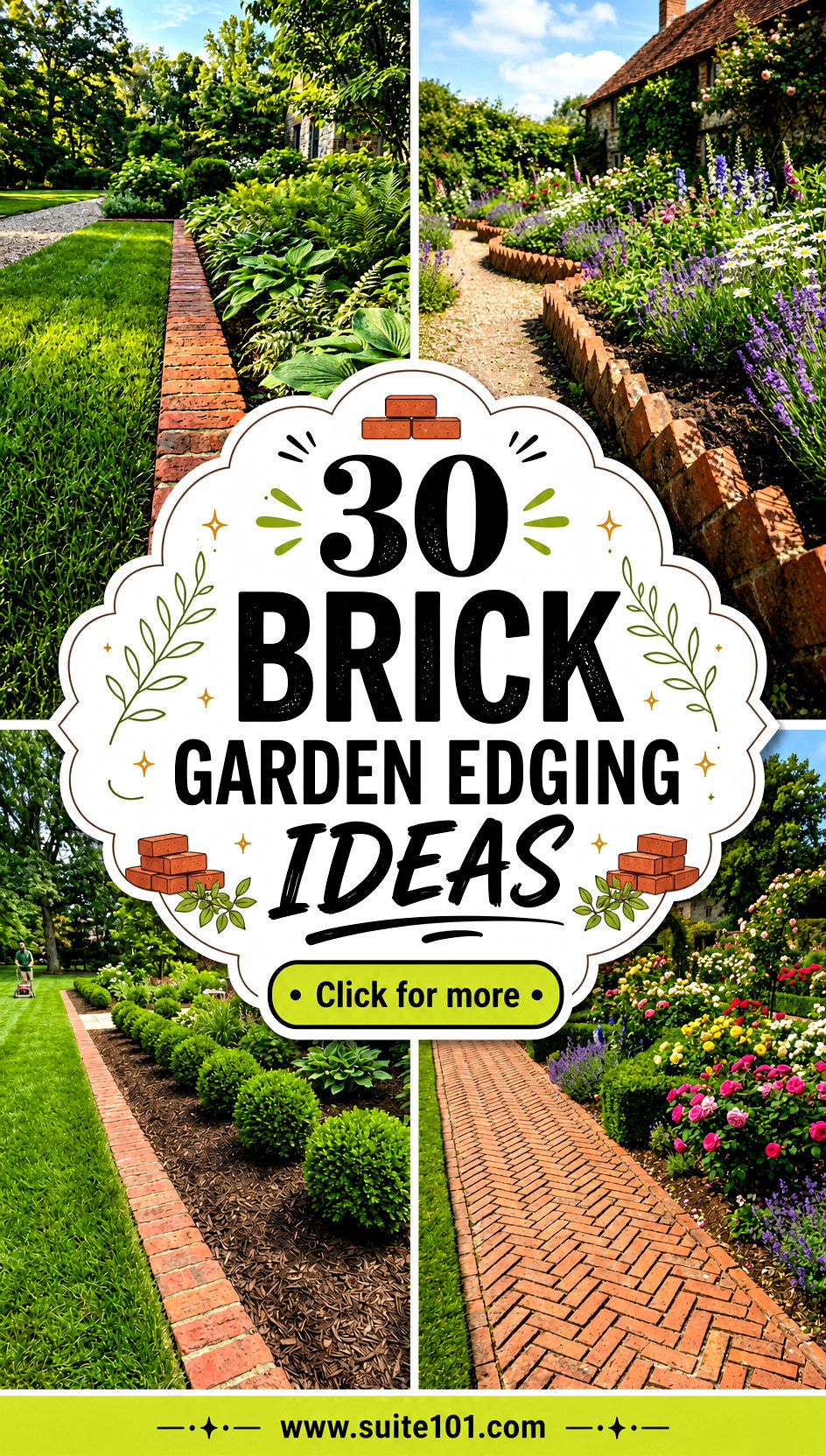 Brick Garden Edging Ideas 30 Neat Borders That Define Your Yard - Brick Garden Edging Ideas: 30 Neat Borders That Define Your Yard