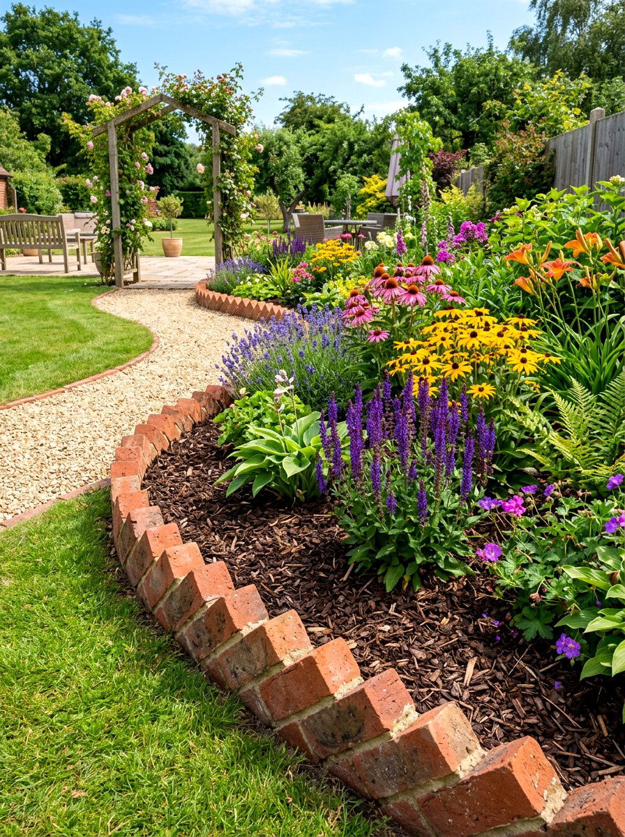 Brick Garden Edging - 30 brick patio ideas