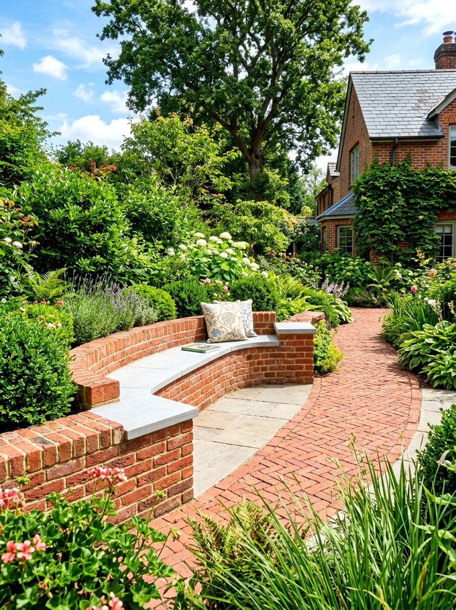 Brick Garden Seating - 30 garden bench ideas