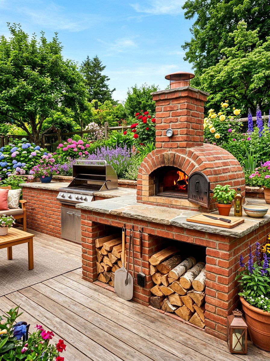 Brick Grill Surround - 30 deck grill station ideas
