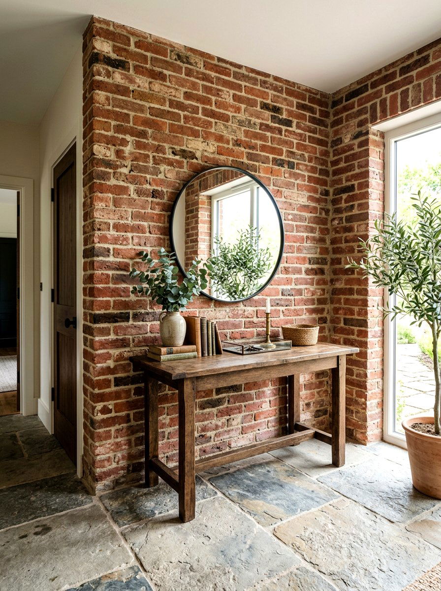 Brick Interior Wall - 30 old world entryway ideas