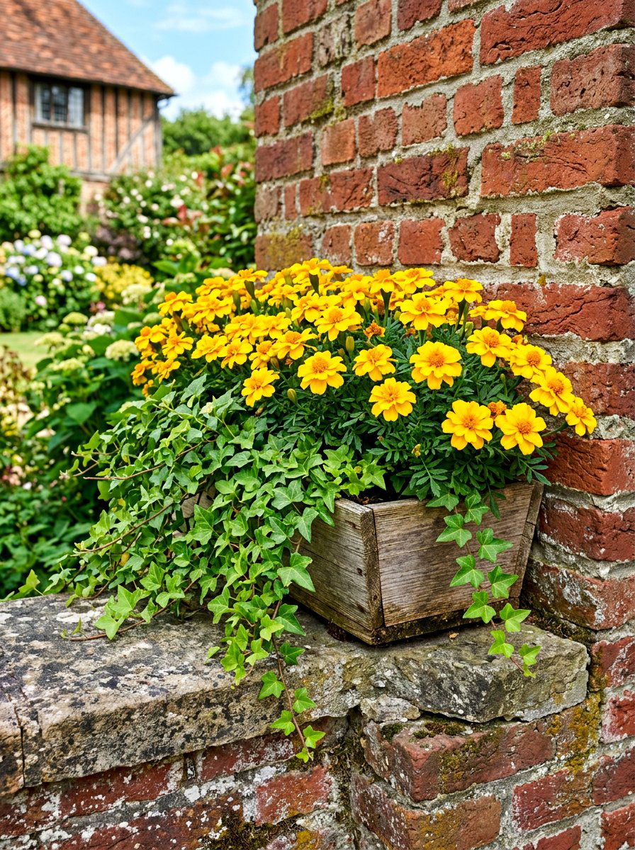Brick Ledge Flower Box - 30 exterior flower box ideas