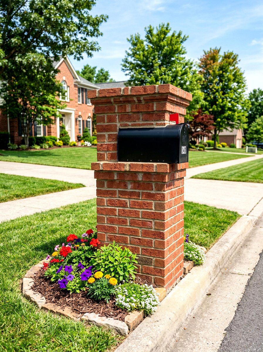 Brick Mailbox Post - 30 low maintenance curb appeal ideas