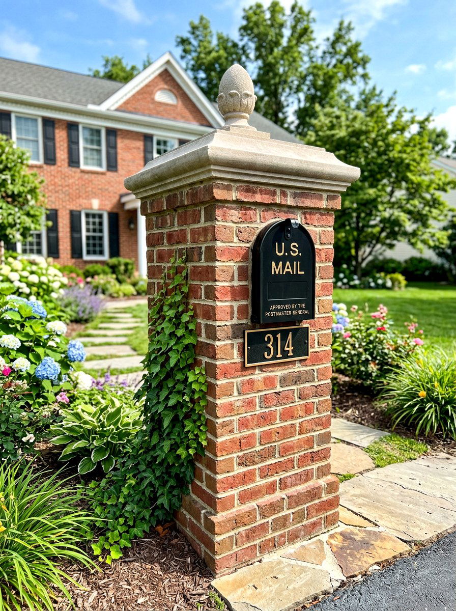 Brick Mailbox Surround - 30 mailbox curb appeal ideas