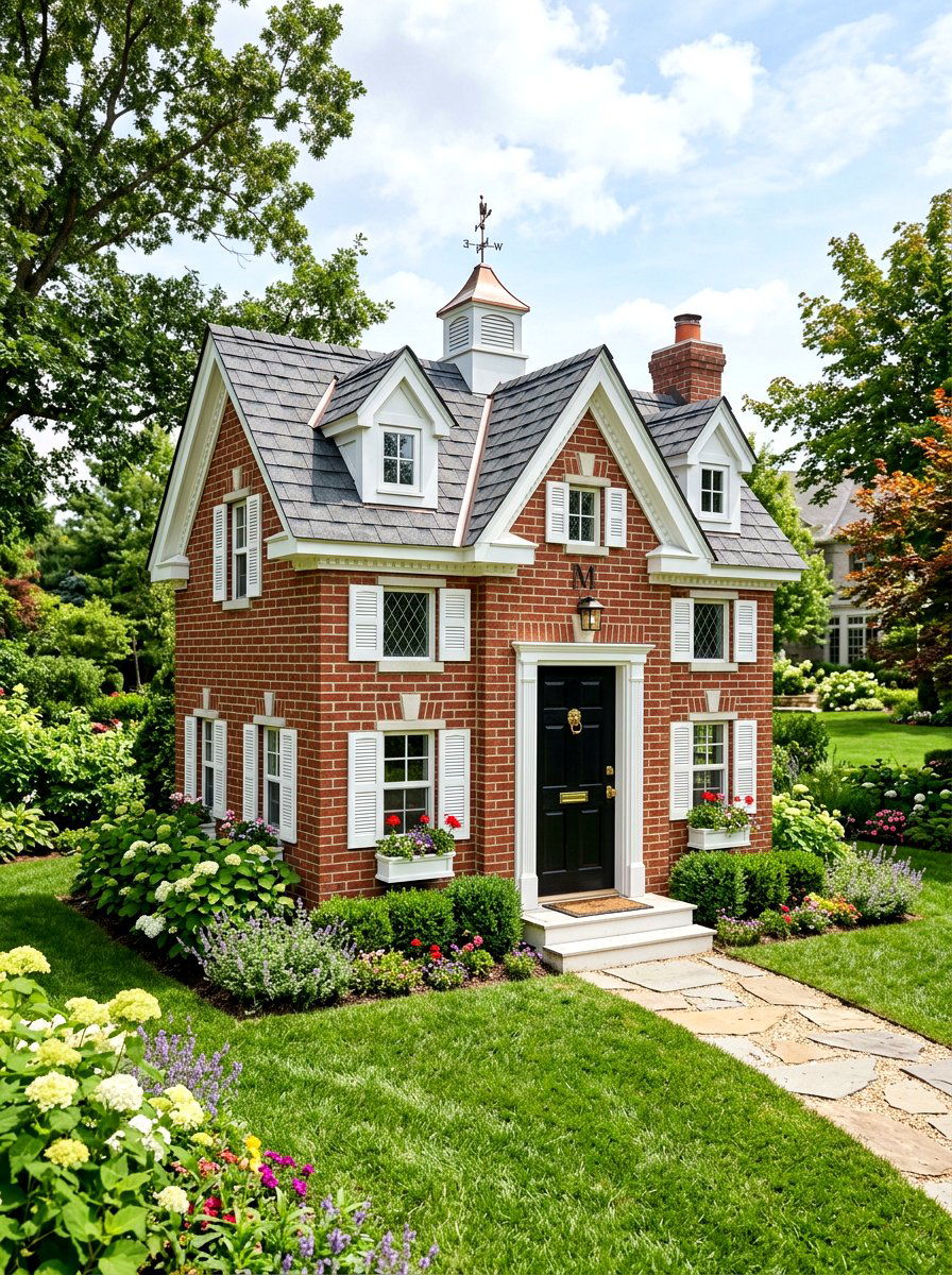 Brick Manor Playhouse - 30 playhouse ideas