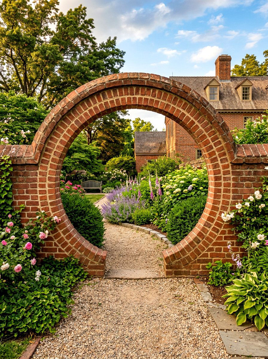 Brick Moon Gate Archway - 30 moon gate backyard ideas